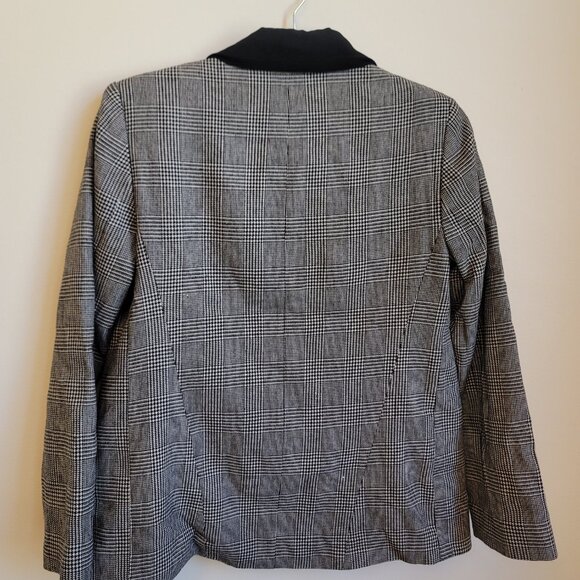 Topshop - Houndstooth Blazer with Metal Zipper Detail - Size 4 - Picture 2 of 7